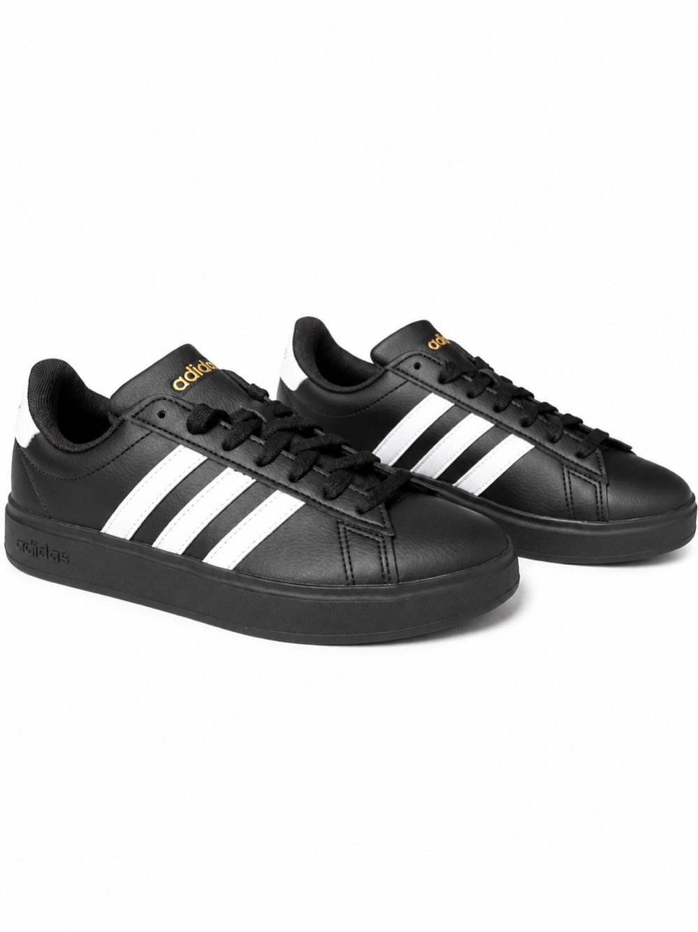 Brand New In Box Adidas Grand Court 2.0 Black White Stripe Sneakers Wmns Size 6